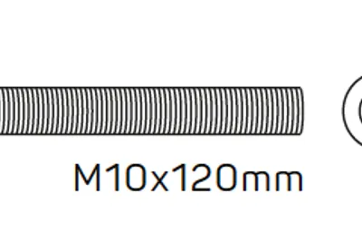 Center - M10x120mm, washers, nut