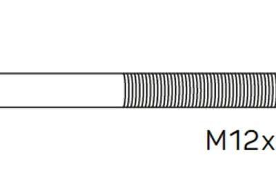 Center - M12x180mm, washers, nut